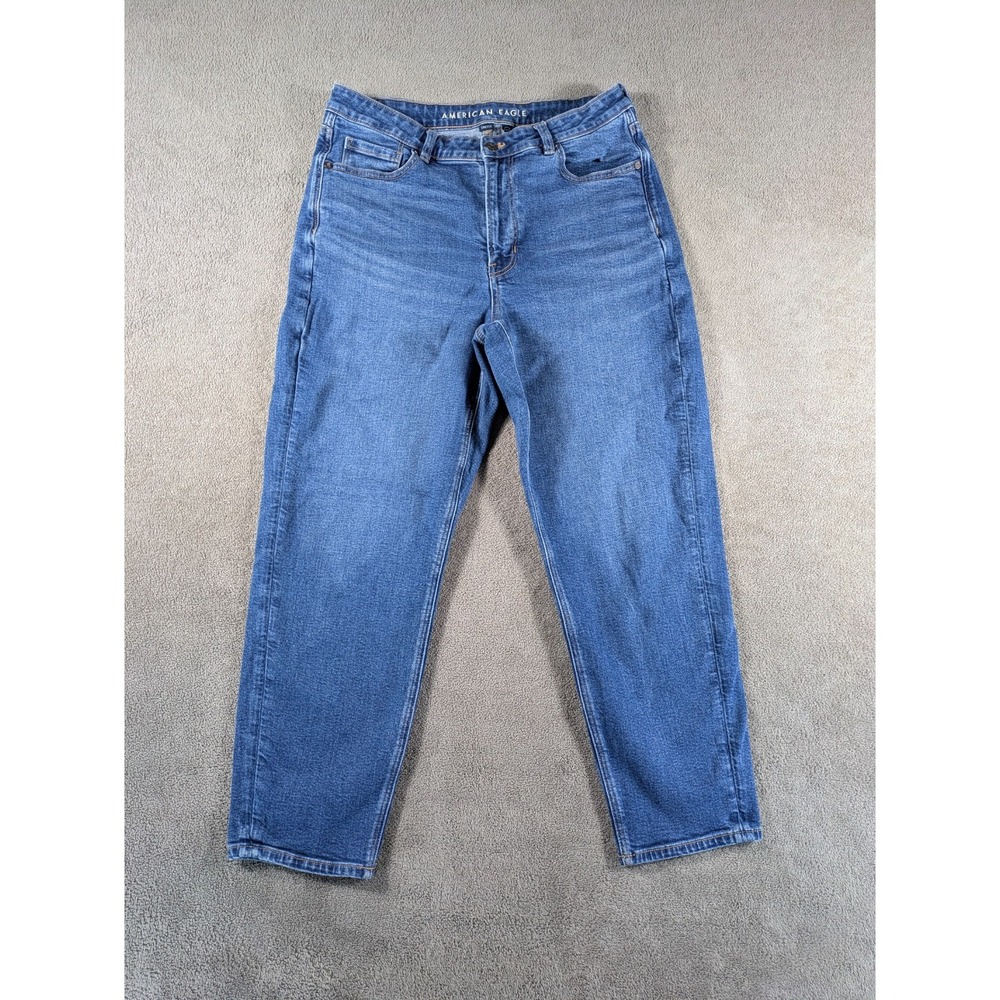 American Eagle Outfitters Jeans Womens 14 Blue Denim Cotton‎ Stretch Mid Rise